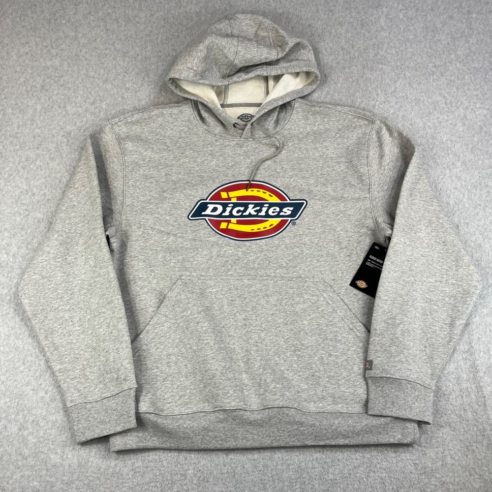 Dickies Fleece Pullover Hoodie Mens Large Gray Long Sleeve Workwear Sweatshirt